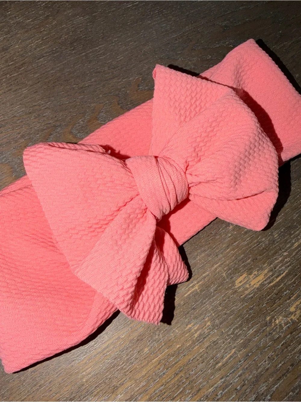Gigi and Max Coral Pink Headwrap Bow (singular bow listing)